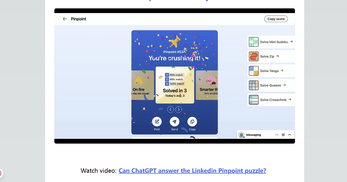 Linkedin Pinpoint Answers